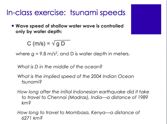 real world math worksheet, tsunami word problem